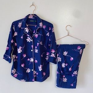 RALPH LAUREN | Indigo Floral Pajama Set | Medium
